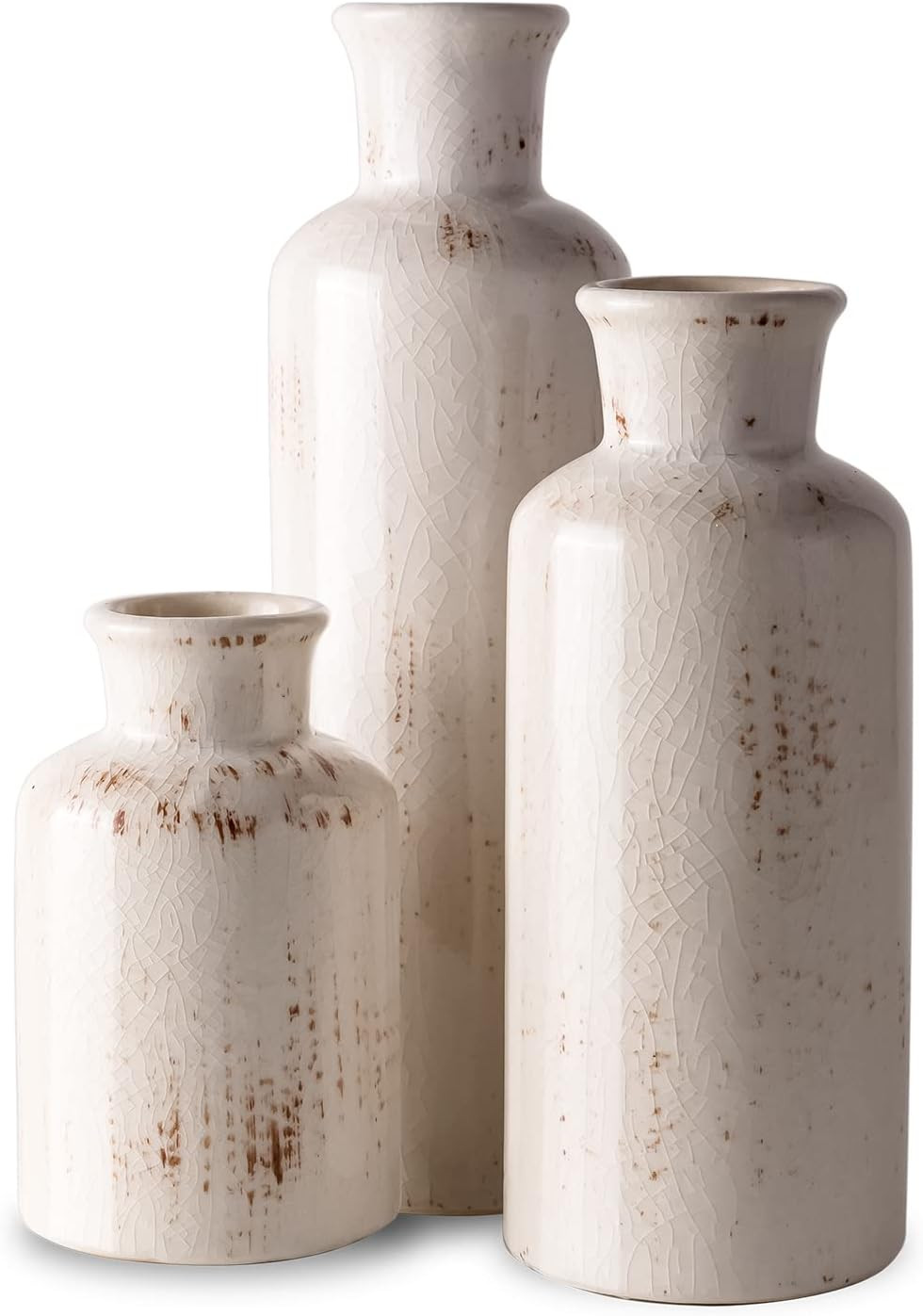 Ceramic Vase Set - 3 Small Vases,KAYLYNN Ceramic Vases for Rustic Home Decor, Living Room Decor, ... | Amazon (US)