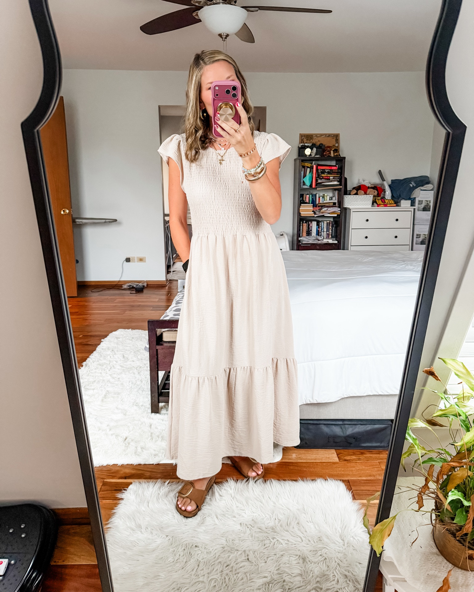 Today was picture day so I wanted something not too busy and the weather is still gorgeous so I’m trying to wear all the dresses I like before it gets colder! I wore this dress for family photos a couple years ago and really like it!

#LTKootd #LTKOver40 #LTKWorkwear