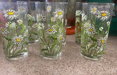 6 MCM Vintage Daisy 12oz Glass Set Of 6 ECU  | eBay | eBay US