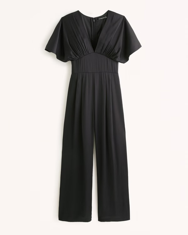 Angel Sleeve Satin Jumpsuit | Abercrombie & Fitch (US)