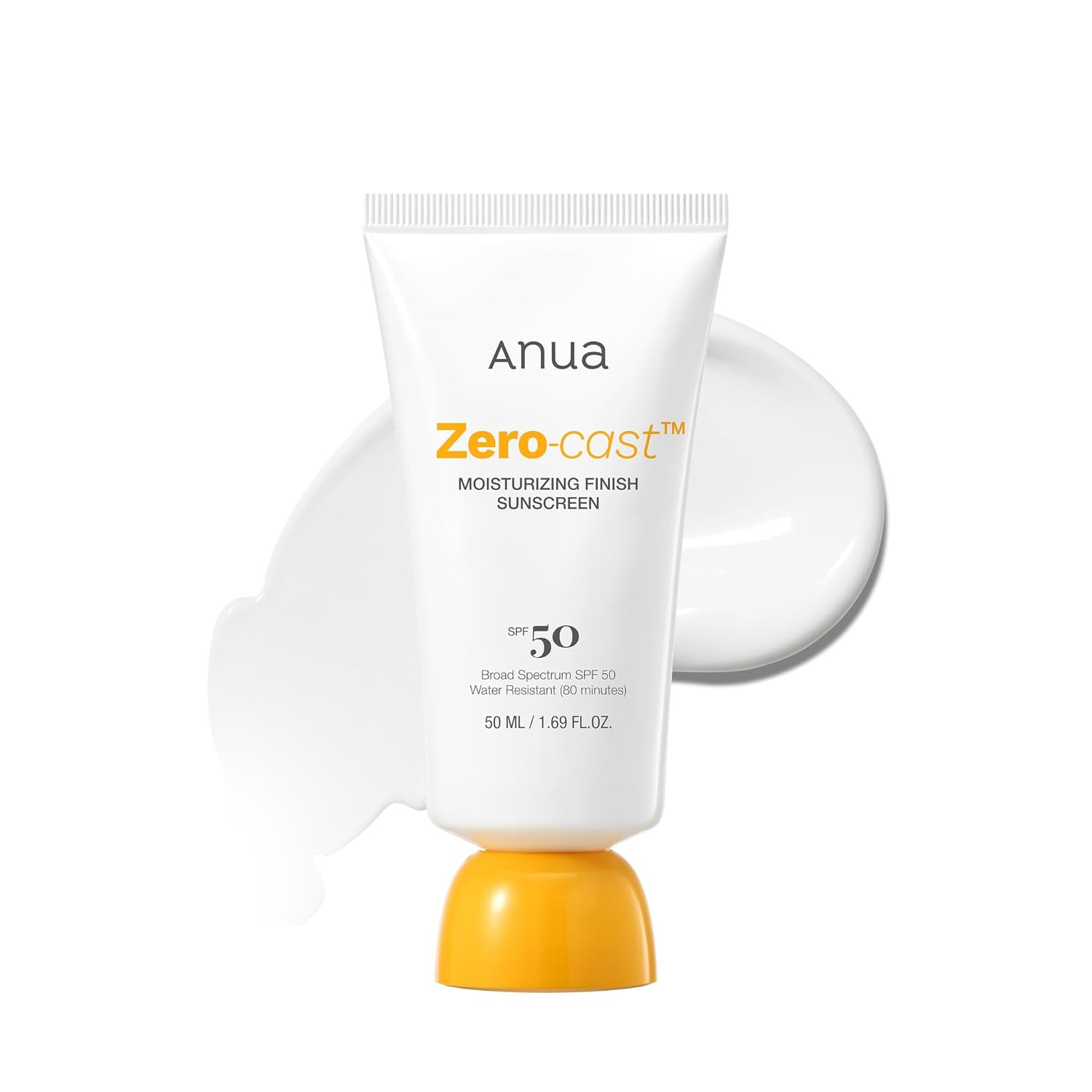 Anua, Zero-Cast Moisturizing Sunscreen SPF 50, Glow Natural Sunscreen for face, No White Cast, Hy... | Amazon (US)
