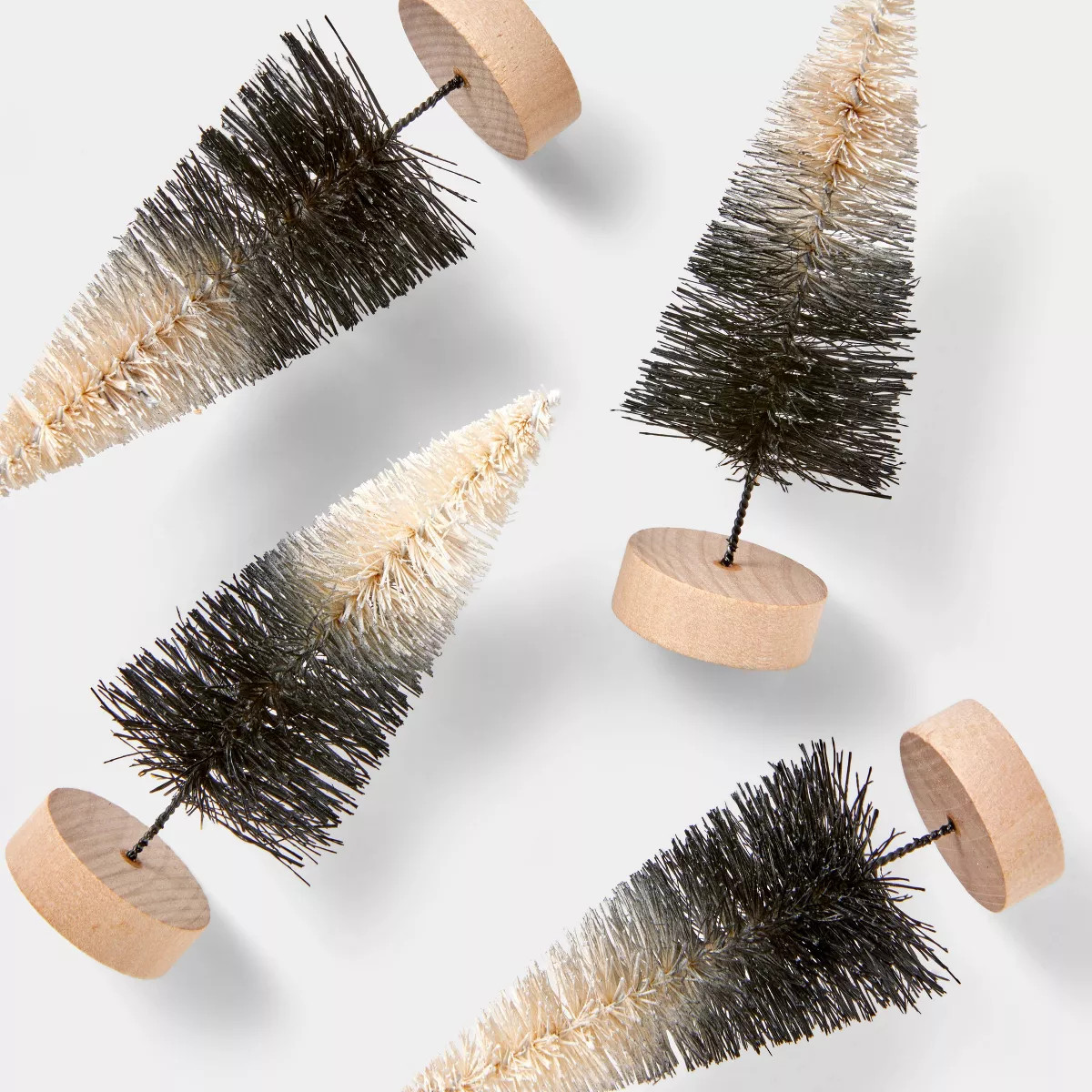4pk Black and Cream Ombre Bottle Brush Tree Halloween Decorative Figurine - Hyde & EEK! Boutique... | Target