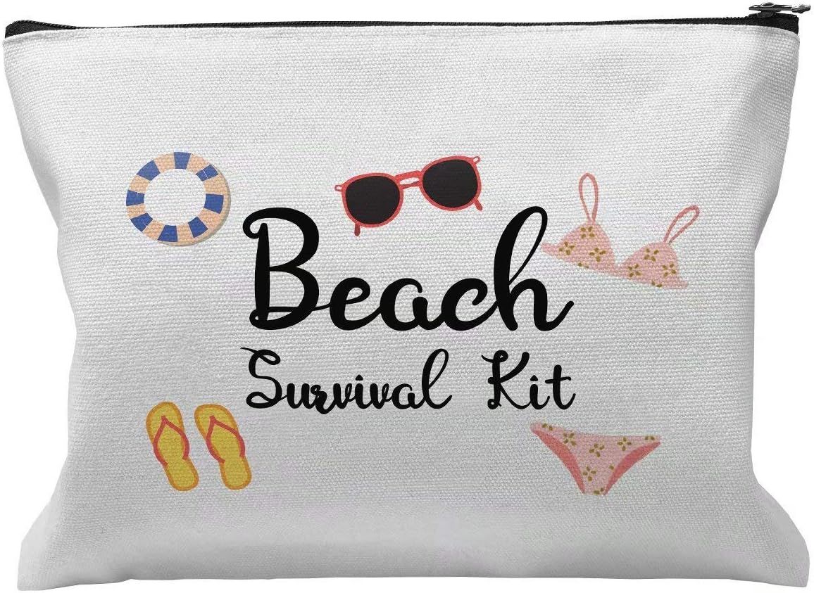 Cosmetic Bags for Women - Beach Survival Kit - Glasses Funny Makeup Bag Bulk Pouch Purse Function... | Amazon (US)