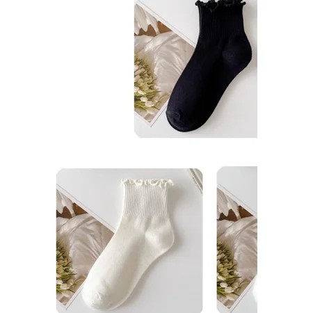 LEXSOMEO 6 Pairs Ruffle Socks For Women Cute Ruffle Ankle Socks Crew Socks For Girls Cute Socks With Ruffles Trendy Socks For Women Girls | Walmart (US)