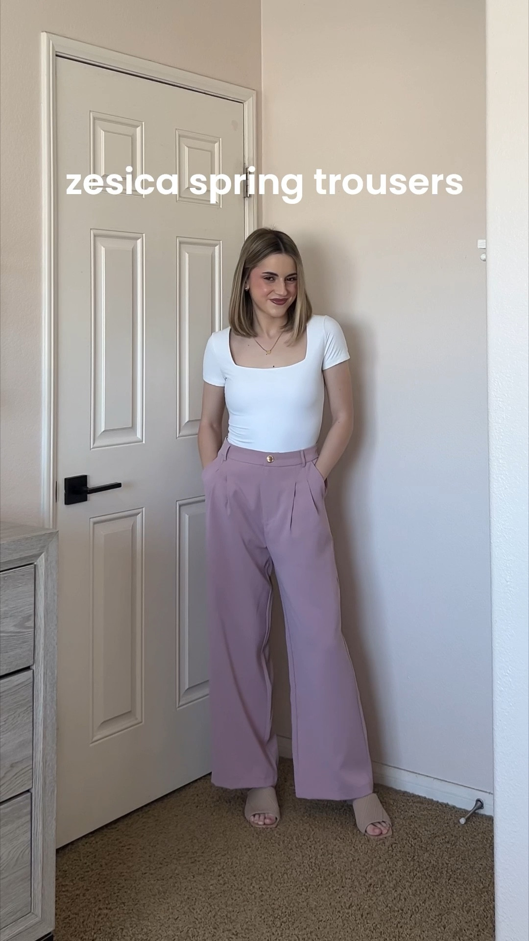 spring trousers gifted from @zesica_official 🩷 i wear a size small for reference 

#LTKootd #LTKWorkwear #LTKSeasonal