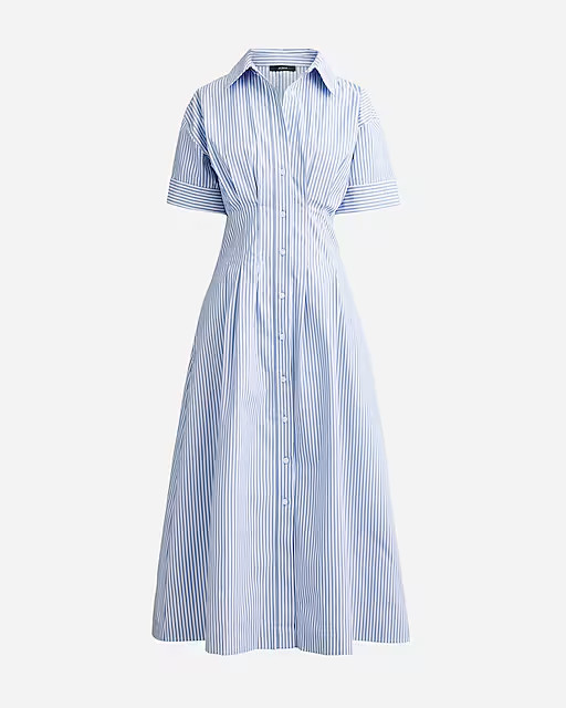 A-line shirtdress in stretch cotton poplin blend | J. Crew US