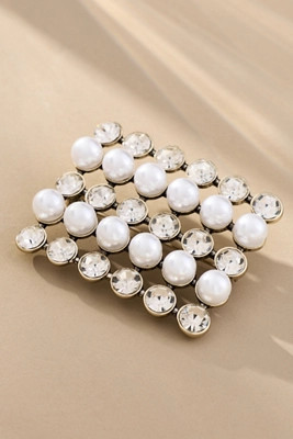 Pearled Crystal Brooch | Anthropologie (US)