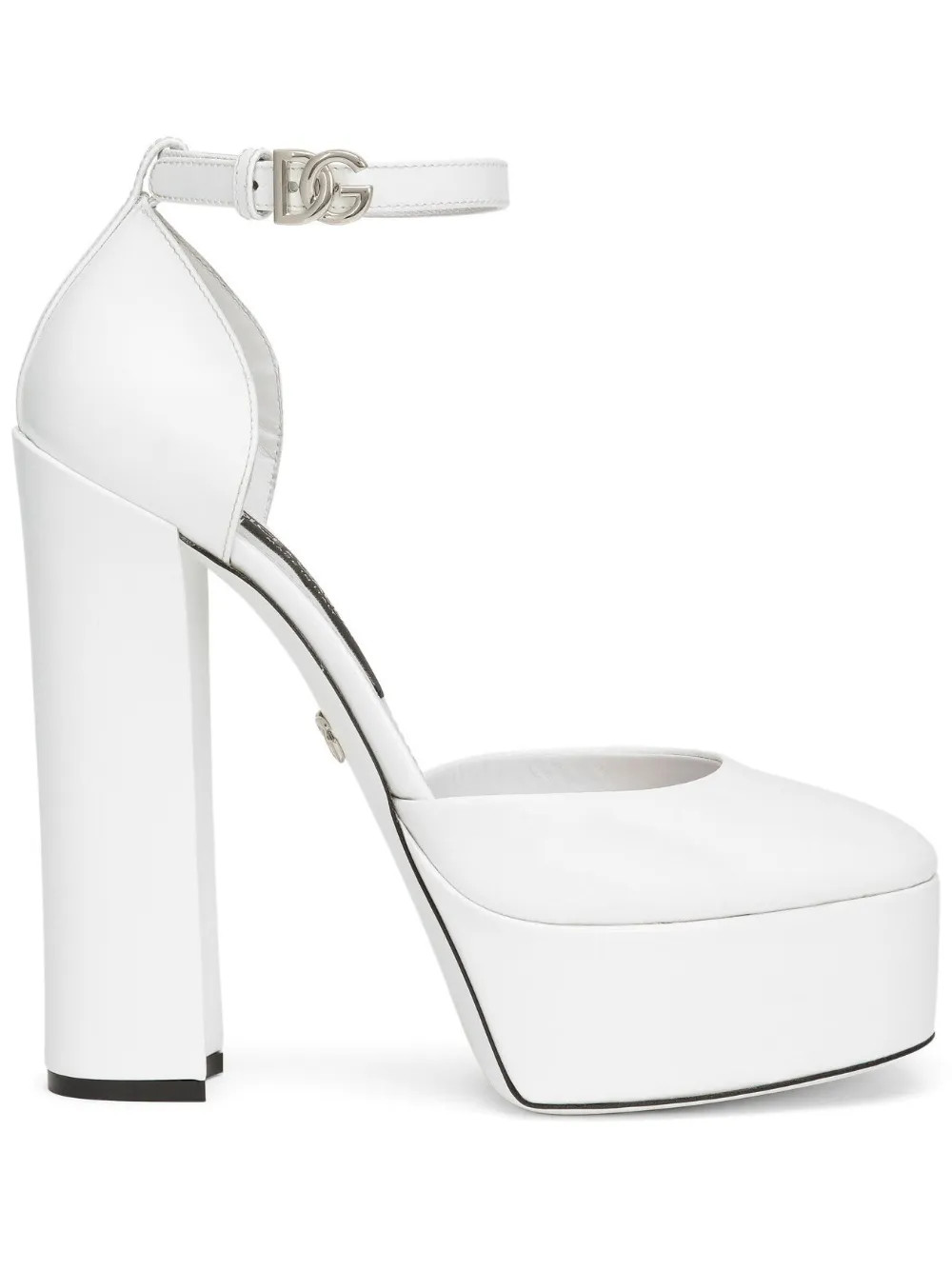 Dolce & Gabbana 105mm patent-leather Platform Pumps | White | FARFETCH | Farfetch Global