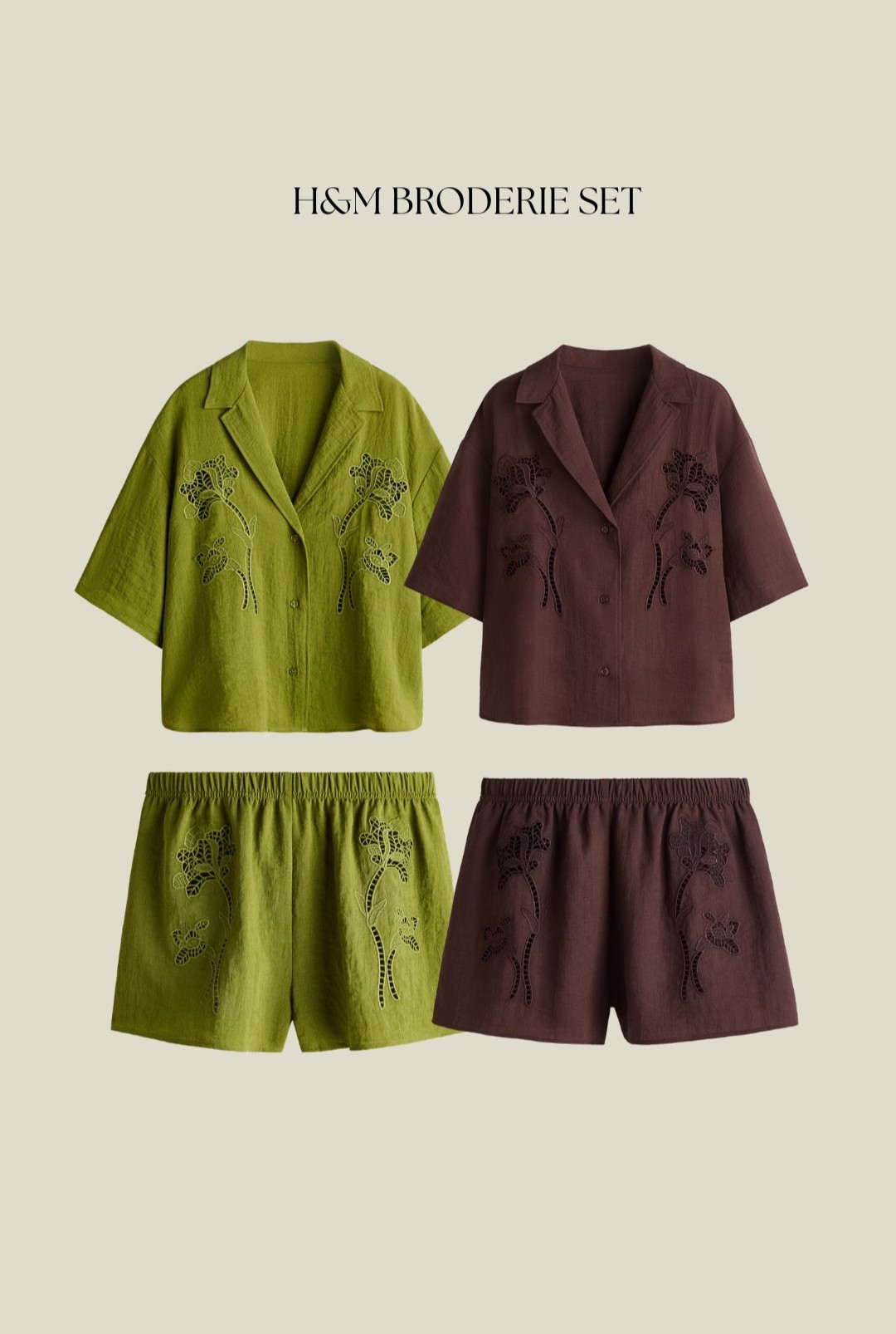 I lived in the brown H&M set last year and they’ve just brought out a green version - ordered immediately! 