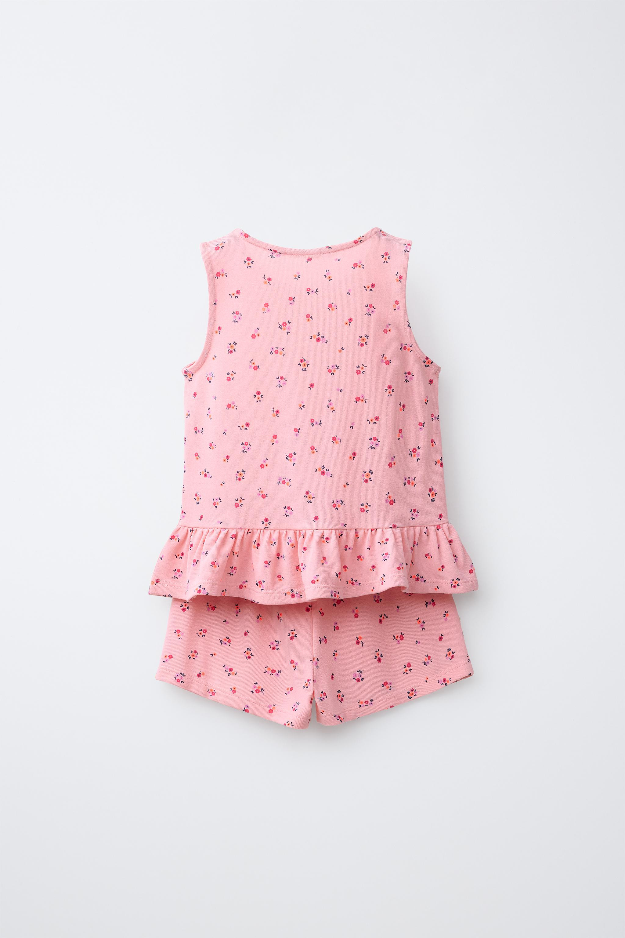 FLORAL PRINT T-SHIRT AND BERMUDA SET | Zara US