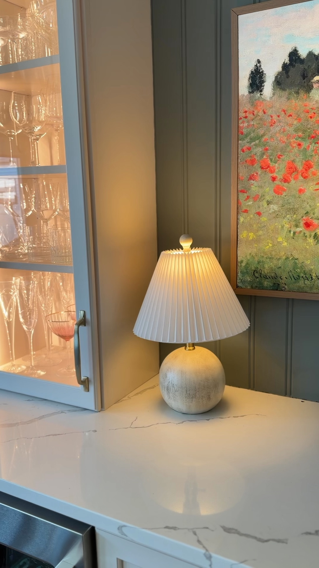 #ad #LowesPartner I always wanted a table lamp in this corner of our kitchen, but we don't have an accessible outlet. My solution? A rechargeable light bulb from @lowes ! I wish I added this sooner. It's perfect here! 

#LTKfindsunder50 #LTKhome #LTKfindsunder100