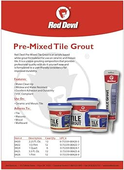 Red Devil 0425 Pre-Mixed Tile Grout Squeeze Tube, 5.5 oz., White | Amazon (US)