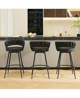 DYHOME 28 inch Set of 3 metal Modern Counter Height Bar Stools set - Macy's | Macy's