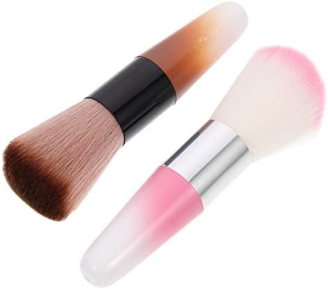 Healeved 2pcs Nail Art Fingernail Dust Manicure Makeup Blush Brush Liquid Foundation Brush Settin... | Amazon (US)