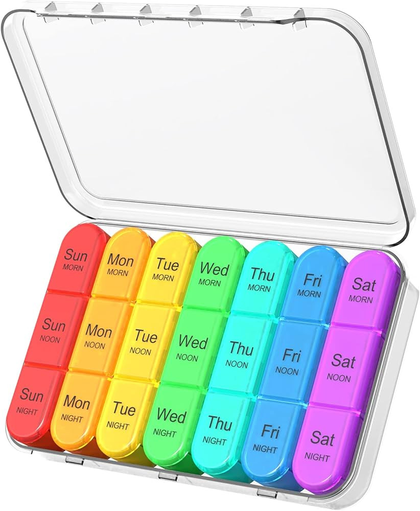 Daviky Pill Organizer 3 Times a Day, Weekly Pill Box 7 Day, Daily Medicine Organizer Case to Hold... | Amazon (US)