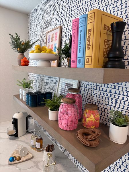 Here’s an up close shot of the styled shelves from The Urban Villa
