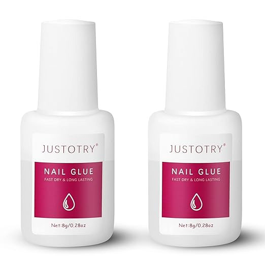 JUSTOTRY 2 Pcs Professional Nail Glue for Acrylic Nails and Press on Nails Long Lasting - Fast Bo... | Amazon (US)
