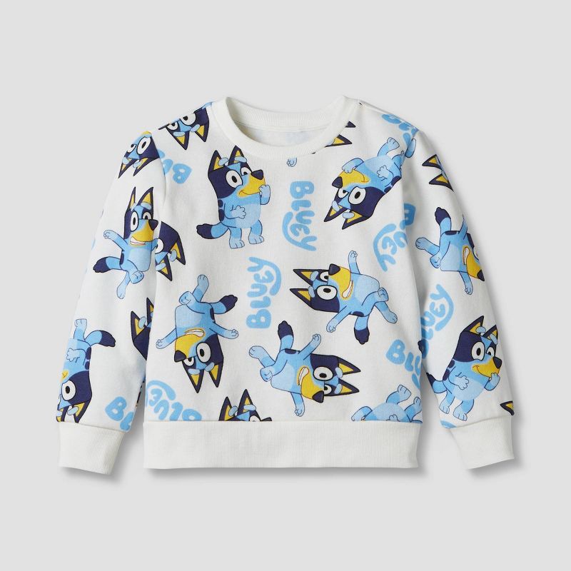 Boys' Bluey Long Sleeve Pullover Sweatshirt - Cream | Target