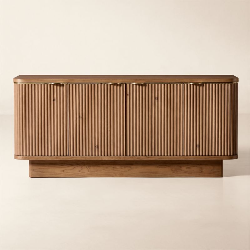 Davison 60" Fluted Oak Media Console | CB2 | CB2