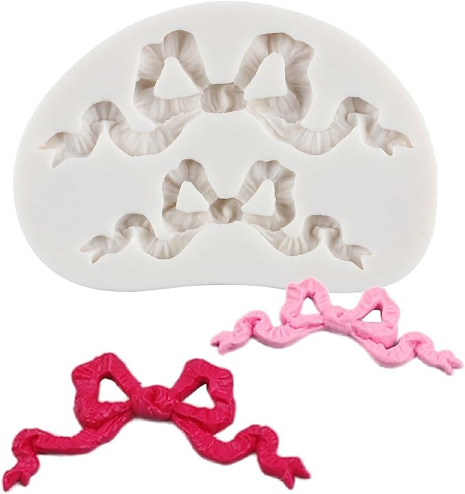 Bow Silicone Fondant Molds Ribbon Bow Silicone Mold for Sugar Craft Cake Decorating Cupcake Toppe... | Amazon (US)