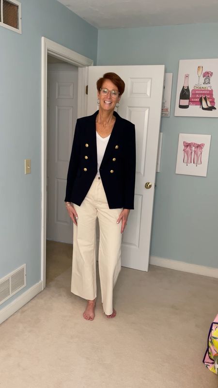 Veronica Beard Miller Dickie Blazer in Navy with gold buttons. An absolute classic piece that fits perfectly. Wearing a size 6

#LTKFind #LTKstyletip #LTKover40