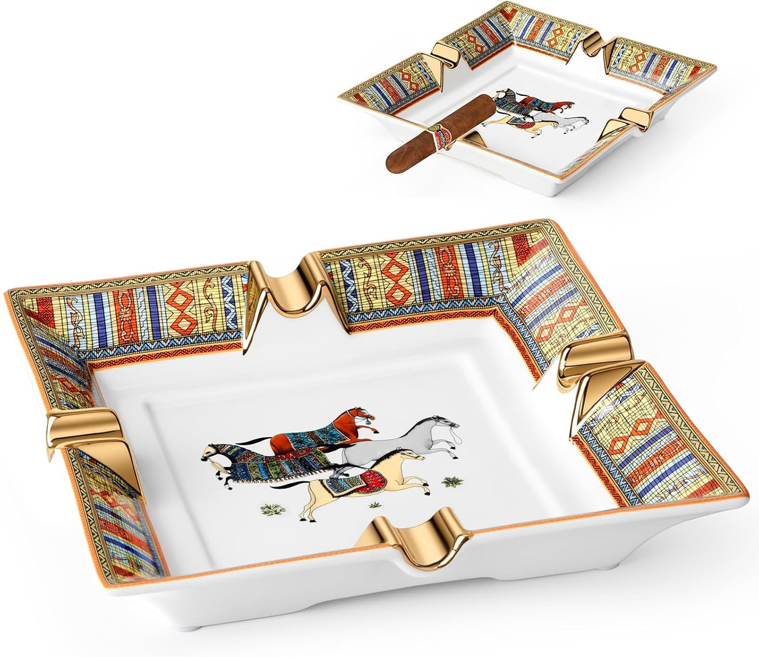 Scotte Cigar Ashtray top Grade Luxury Ashtray Fashion Cigar ashtrays four Slot Design | Amazon (US)