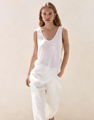 The White Company Asymmetric Top, Porcelain, Size: 14 | The White Company UK & ROW