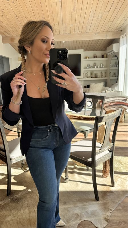 On my way to interview Adam Carolla for my podcast ! The good thing about podcasts is that it calls for casual attire so I decided to wear my navy blazer from Revolve instead of wearing the matching pants to dress it down. Comment below and let me know your thoughts! 

#LTKfindsunder100 #LTKstyletip #LTKworkwear