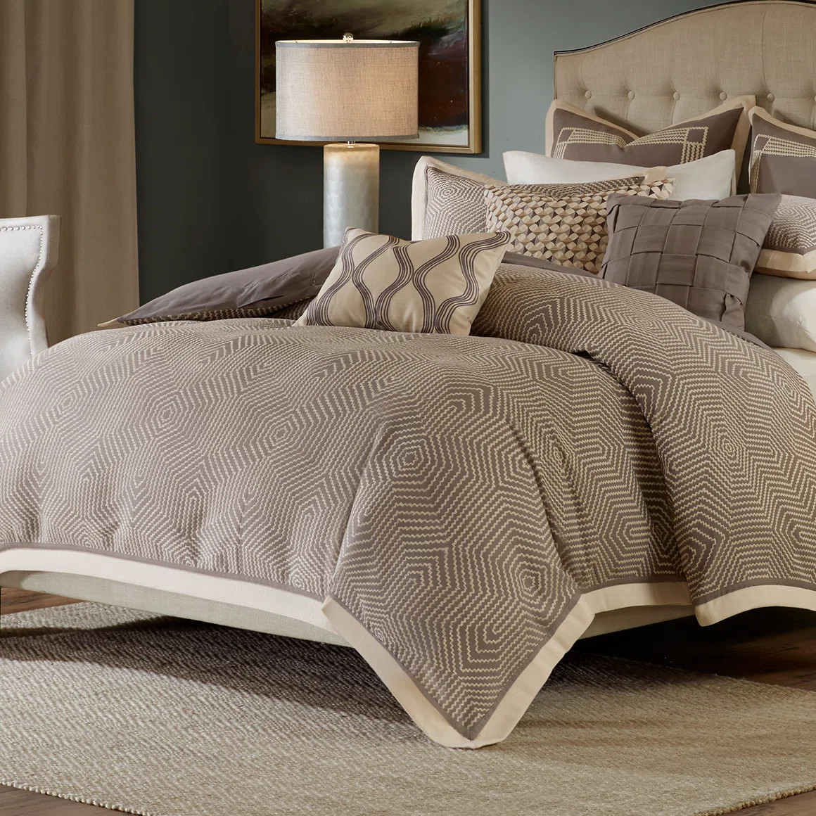 Madison Park Signature Shades of Grey Textured Comforter Set | Wayfair North America