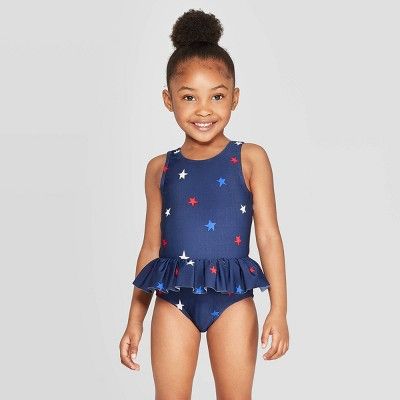 Toddler Girls' Skirted One Piece Swimsuit - Cat & Jack™ Navy | Target