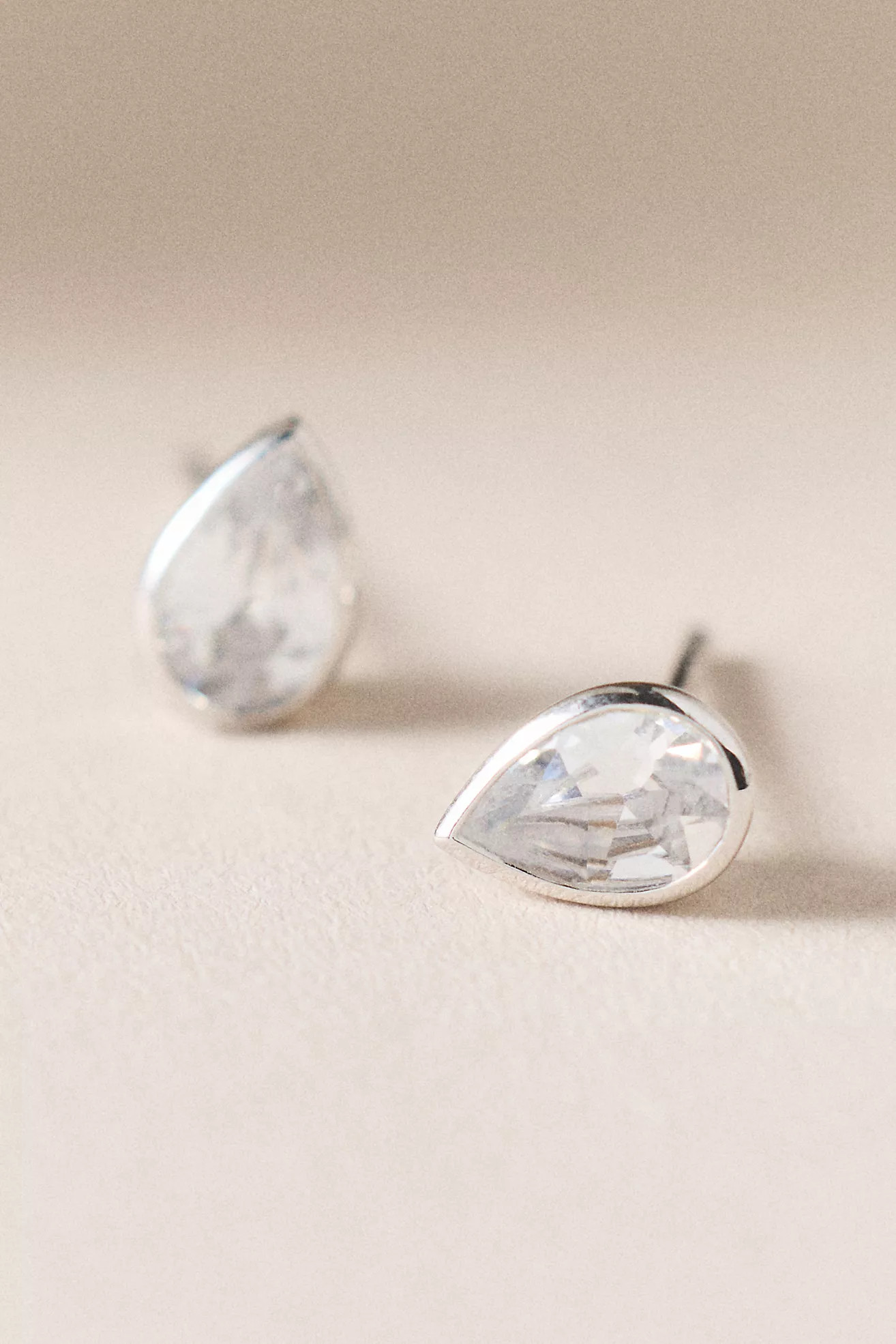 Bezel Pear-Cut Diamond Stud Earrings | Anthropologie (US)