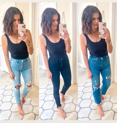 Some of my favorite Abercrombie pants I wear into the classroom! Use code DEMINAF for an extra 15% off! 
Left- Skinny  jeans, size 27
Middle- skinny black jeans with chopped hem, size 26 
Right-  straight leg high rise, size 27 

#LTKstyletip #LTKunder50 #LTKsalealert