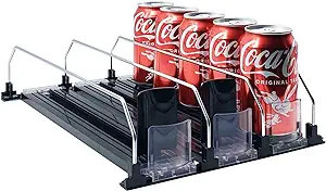 Soda Can Organizer for Refrigerator-Automatic Pusher Glide, 12oz 16oz 20oz Drink Organizer for Fr... | Amazon (US)