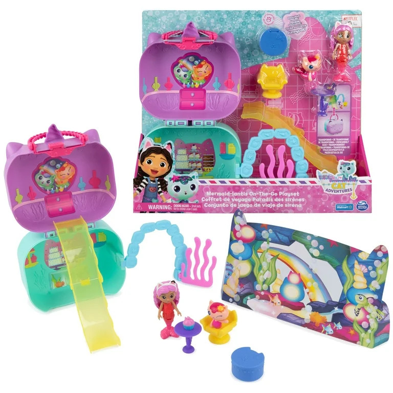 Gabby’s Dollhouse, Mermaid-lantis On-The-Go Playset | Walmart (US)