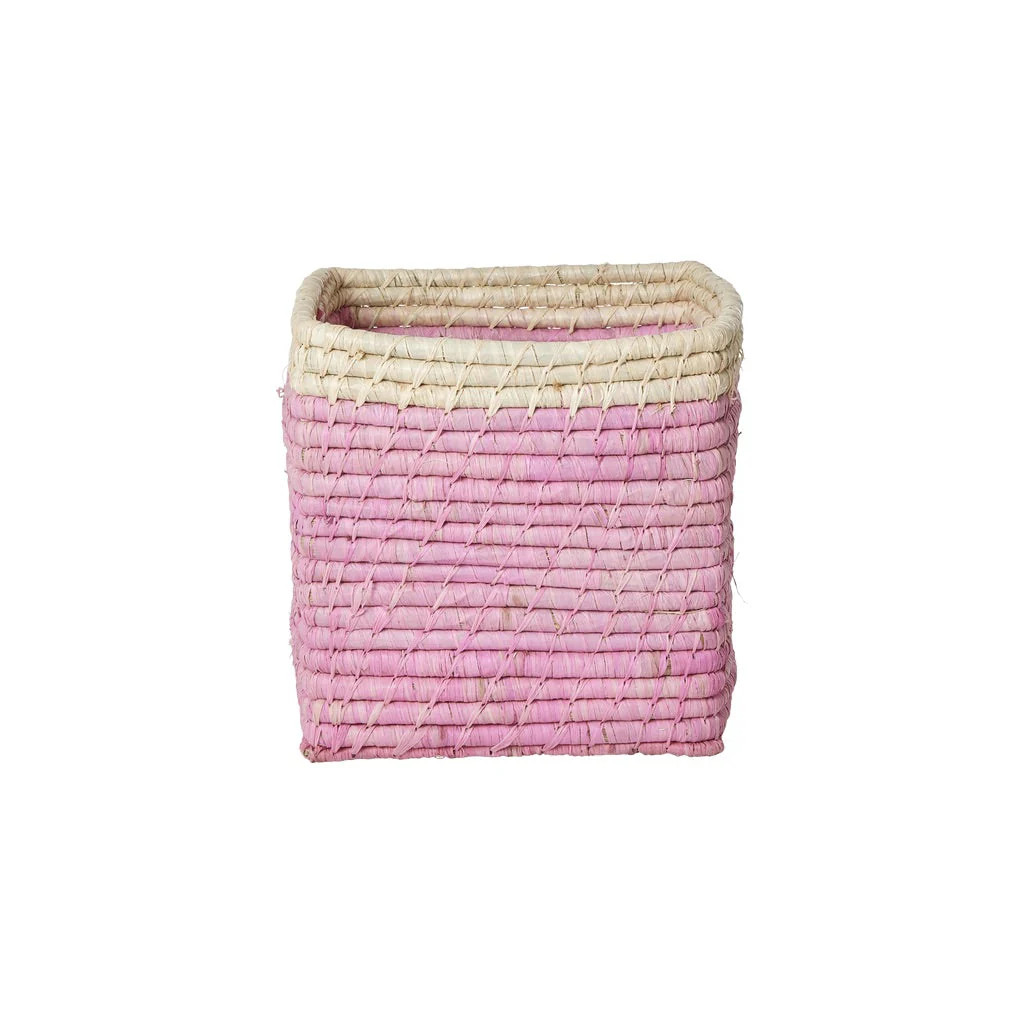 Raffia Basket in Soft Pink | Rice By Rice
