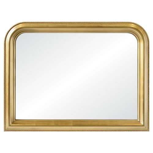 Danielle Hollywood Regency Antique Gold Leaf Rectangular Wall Mounted Mirror | Kathy Kuo Home