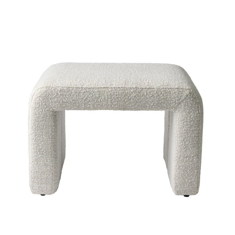 Better Homes & Gardens Juliet Waterfall Boucle Ottoman, Ivory | Walmart (US)