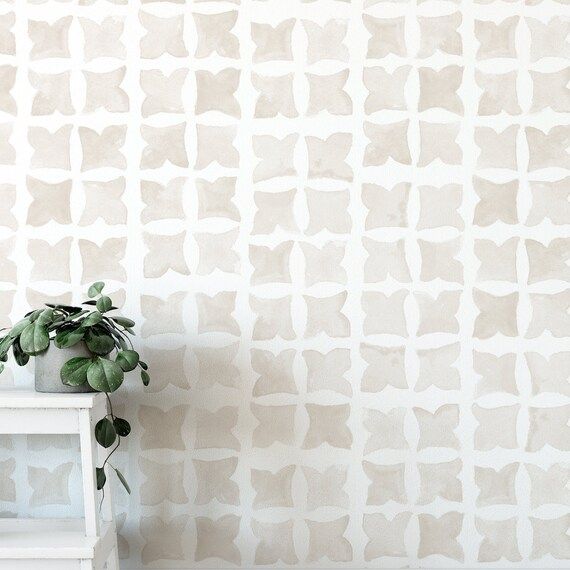 Moroccan Wind Wallpaper. Linen Color.tile Wallpaper. Peel and - Etsy | Etsy (US)
