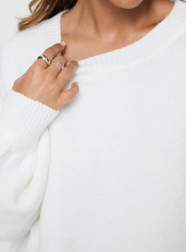 Ryanna Sweater White | Princess Polly US