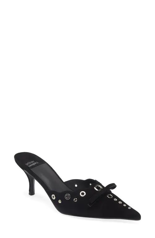 Jeffrey Campbell Gratis Pointed Toe Mule in Black Suede Silver at Nordstrom, Size 9 | Nordstrom