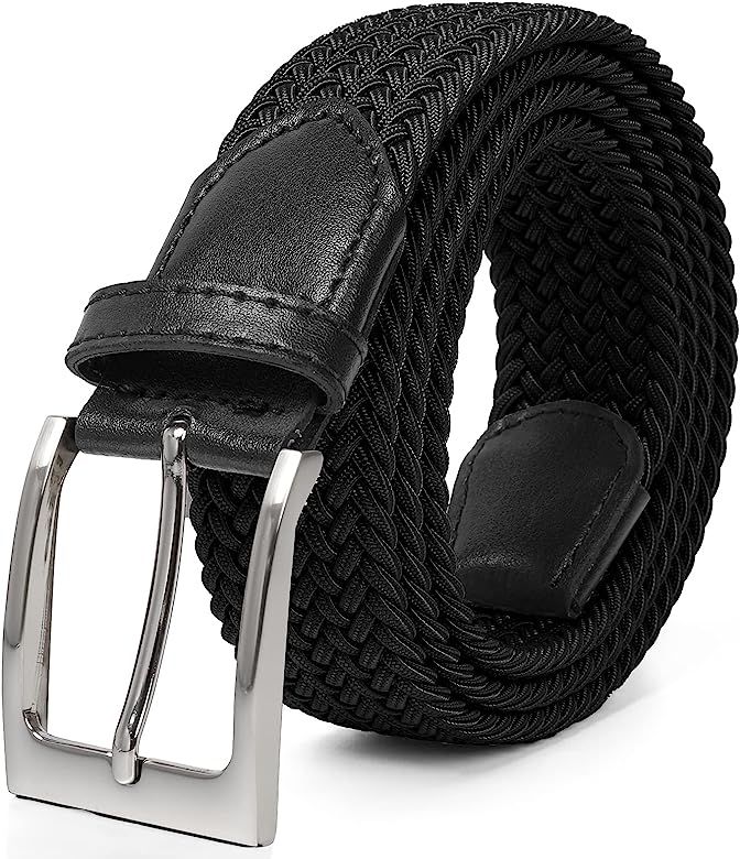 Stretch Braided Belt for Men Casual, Woven Elastic Belt for Pants Jeans, Golf Belts for Men in Gi... | Amazon (US)