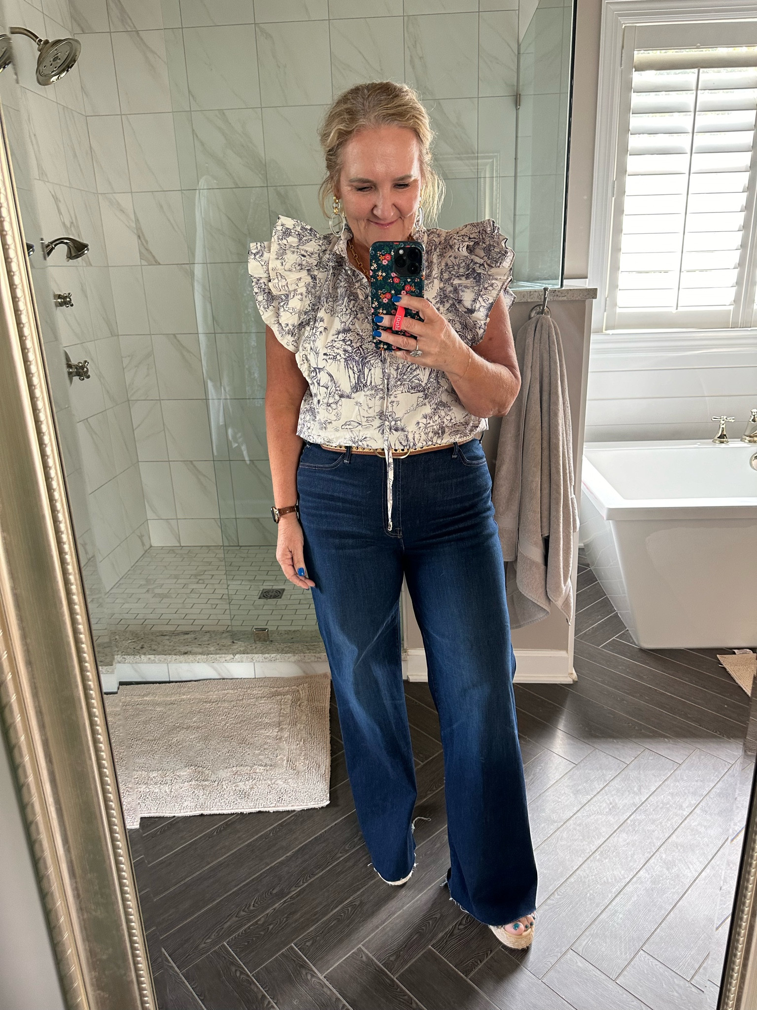 Todays ootd 

Mother jeans size 32
Blouse size large. 15% off at shop Avara with code NANETTE15

Summer denim summer outfit jeans and a blouse 

#LTKStyleTip #LTKOver40 #LTKMidsize