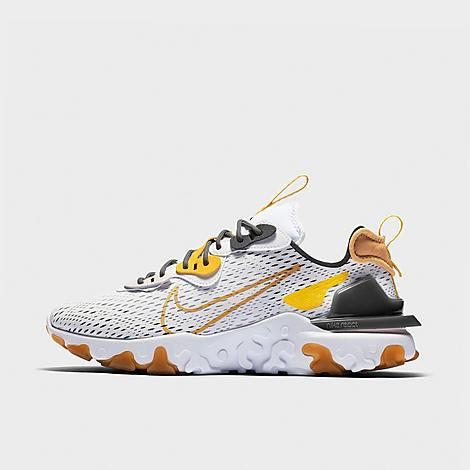 Nike Men's React Vision Running Shoes in Grey/Yellow Size 7.5 | Finish Line (US)