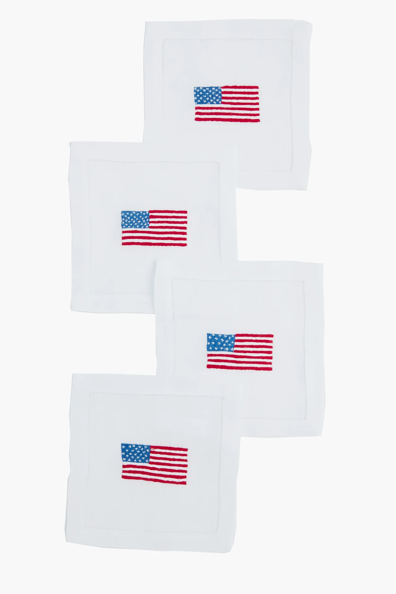 American Flag Embroidered Cocktail Napkins Set of 6 | Tuckernuck (US)