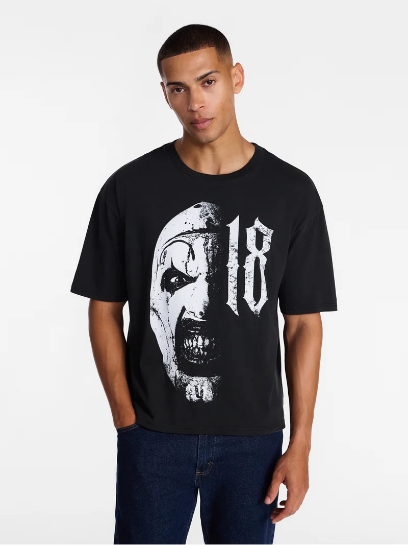 Terrifier Men's and Big Men's Split Face Graphic Tee with Short Sleeves, Sizes XS-5XL | Walmart (US)