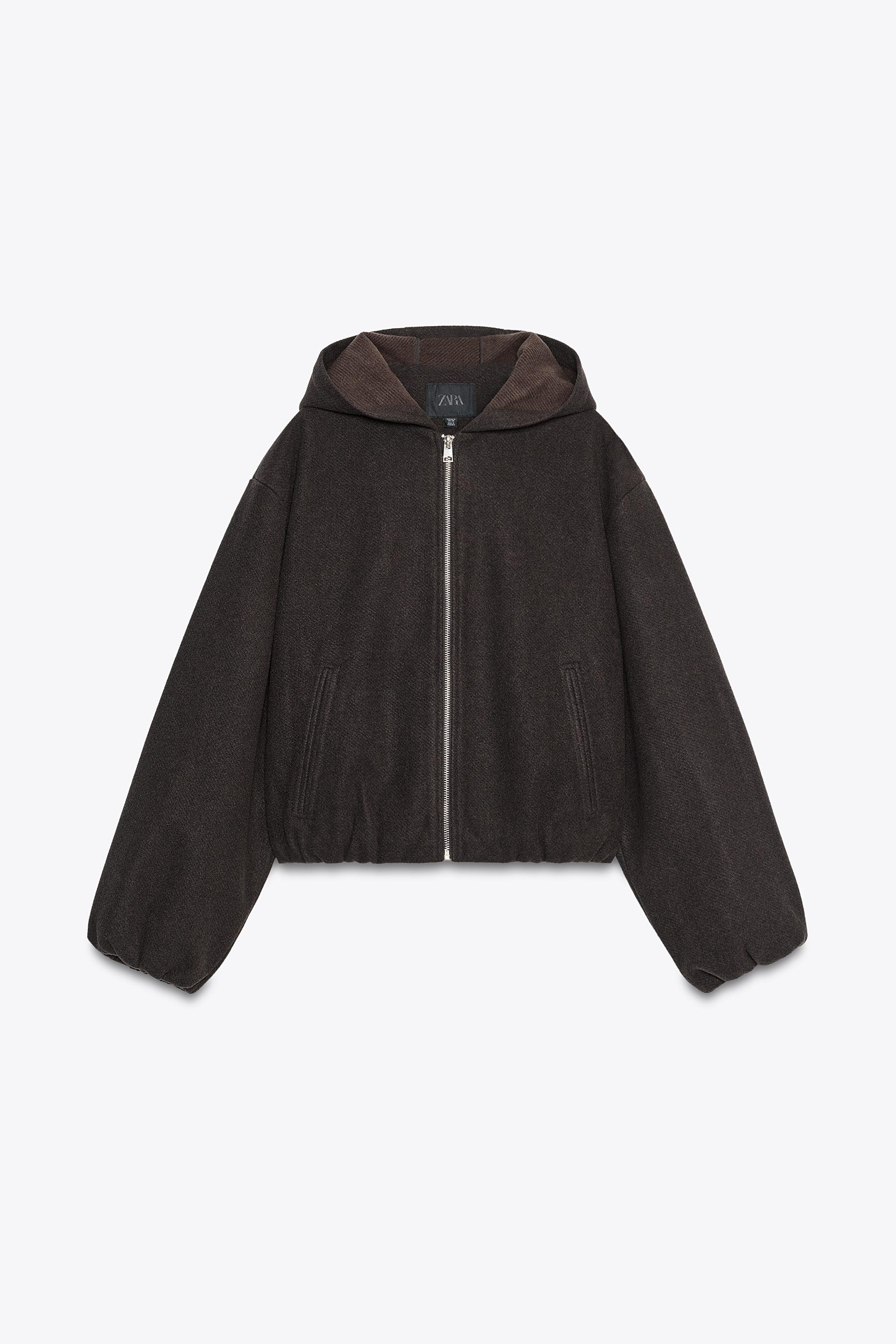 HOODED JACKET WITH ELASTIC HEM | Zara US