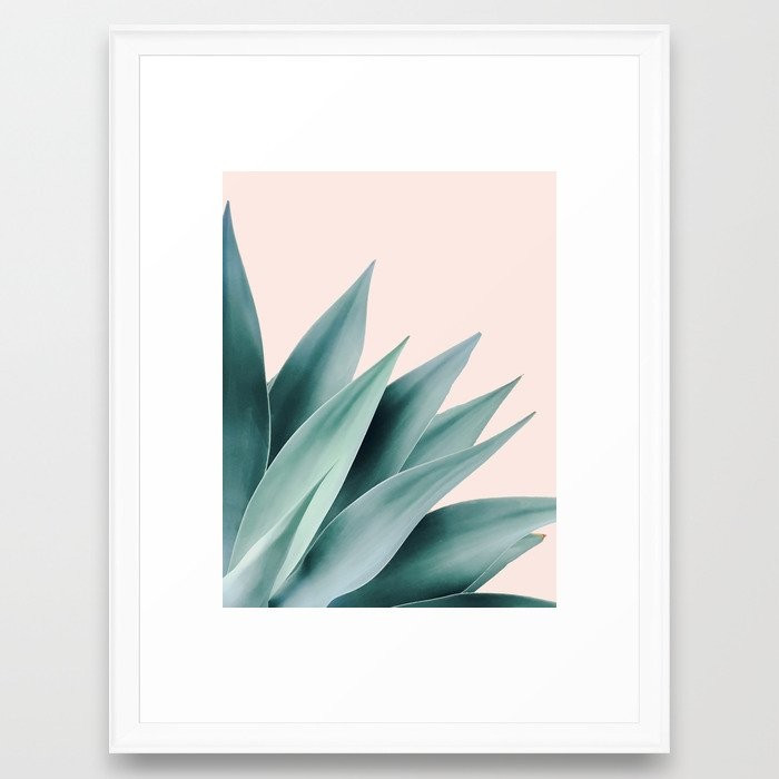 Agave flare II - peach Framed Art Print by galeswitzer | Society6
