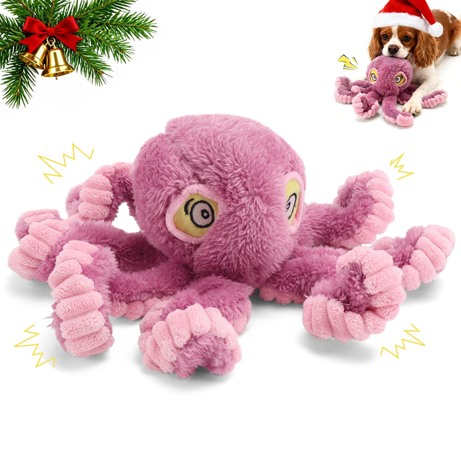 Interactive Squeaky Dog Toys, Plush Octopus Dog Toy for Puppy Teething Chewing, Soft Stuffed Chew... | Amazon (US)