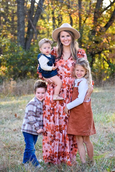 Fall family photos! Our outfits are from pink lily & are on sale! My maxi dress is on sale for $25 today which is such a steal! 

Family pictures. Christmas card pics. Holiday pictures. Family matching outfits. Coordinating outfits for family photos. 

#LTKunder50 #LTKHoliday #LTKsalealert