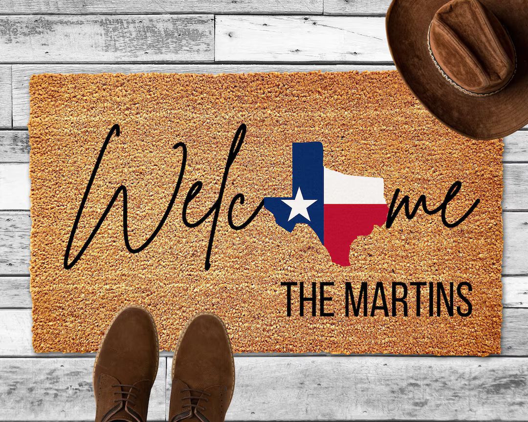 Personalized Texas Doormat Texas Welcome Mat Lone Star - Etsy | Etsy (US)